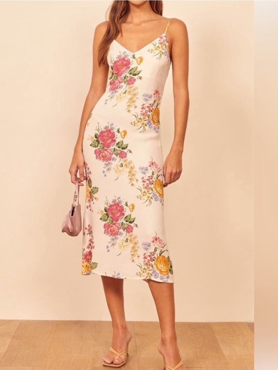 Reformation Dresses & Skirts - NWT Reformation Boston Bouquet Floral Midi Dress White Pink Size 6